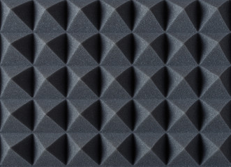 Acoustic absorbing foam for studio recording. Pyramid shape.