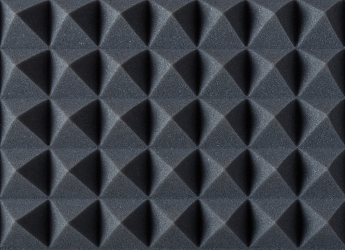 Acoustic absorbing foam for studio recording. Pyramid shape.