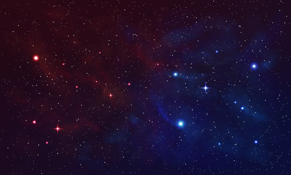 Beautiful space with nebula, realistic vector - EPS 10
