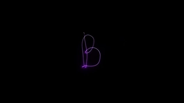 Real ligth painting letter, alphabet. Long exposure. 4k