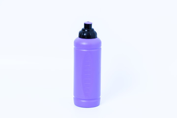 Plastic water bottles for exercise on white backgroud .