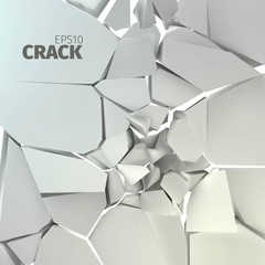 Cracked grey rock vector texture. Fractrure surface background