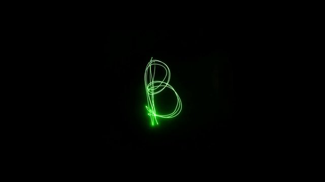Real ligth painting letter, alphabet. Long exposure. 4k