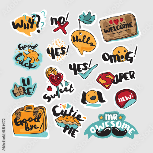 The Social Network How Everyday >> Set Of Stickers And Signs For Everyday Communication Vector The Social Network How Everyday >> Set Of Stickers And Signs For Everyday Communication Vector