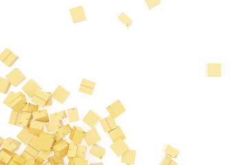 Warehouse or delivery concept, cardboard boxes background, space for text, 3d rendering