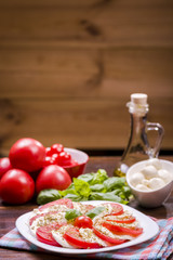 mozzarella cheese and tomatoes