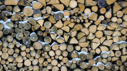 Stacked firewood texture