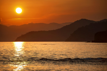 Sunset on the Mediterranean sea.