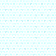 Cyan heart pattern. Seamless vector background