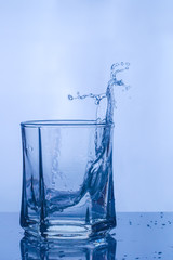 Water splash in a glass