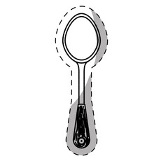 Silhouette big spoon icon image, vector illustration