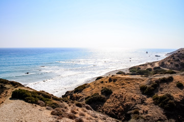 Beautiful scenery of the coastline and plantations. Curio Cyprus