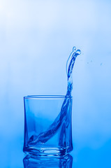 Water splash in a glass