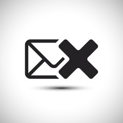 Obraz premium Deleted Mail Icon. Email Vector Icon. Flat Mail Icon. Vector Illustration.