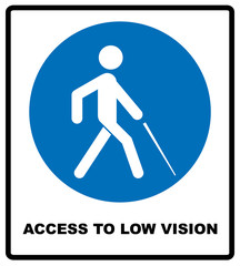 Access to Low Vision symbol. blindness line icon, outline vector logo illustration, linear pictogram isolated on white. Disabled sign for public places and web
