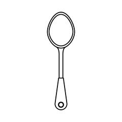 Contour big spoon icon image, vector illustration