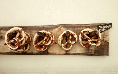 Giant pretzel on board for sale