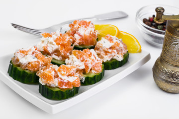 Canapes with salmon