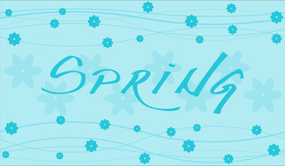 Spring handwritten text with flower decoration