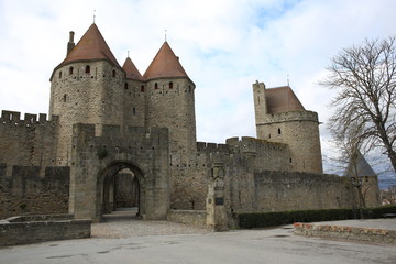 Fototapeta na wymiar Medieval Carcassonne in France