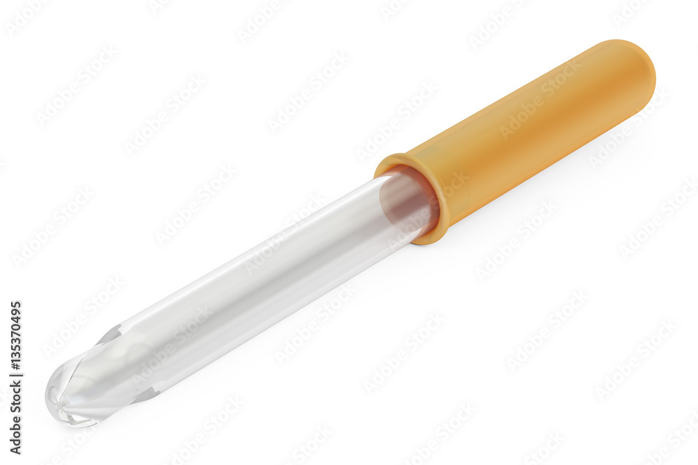 Poster empty pipette or dropper, 3d rendering