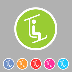 ski lift icon flat web sign symbol logo label