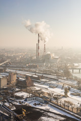 aerial view of Wroclaw city in Poland