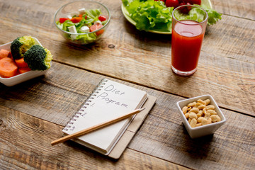 concept diet, slimming plan with vegetables mock up