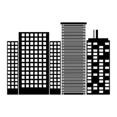 contour buildings and city scene line sticker, vector illustration