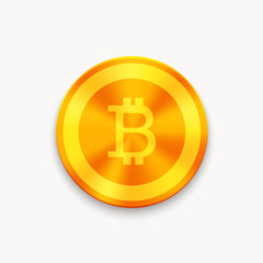 Obraz premium Vector Bitcoin future currency coin. blockchain icon.