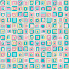 Smooth square boxes vector seamless pattern, net style. For background, textile