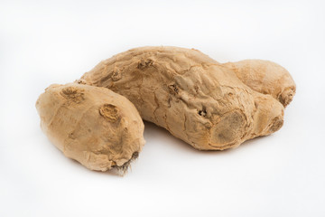Ginger root on white background
