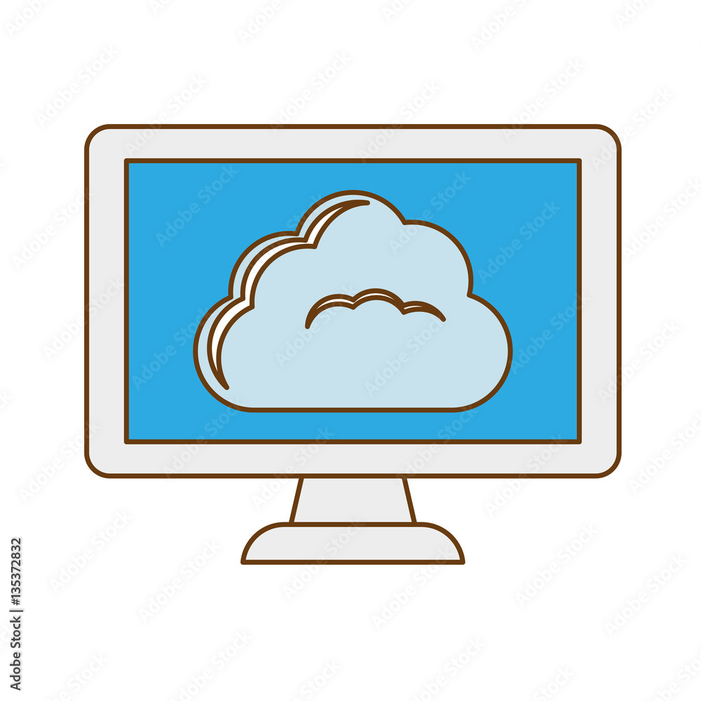 Poster database hosting related icon image, vector illustratuion