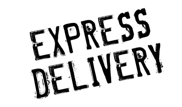 Express Delivery rubber stamp. Grunge design with dust scratches. Effects can be easily removed for a clean, crisp look. Color is easily changed.