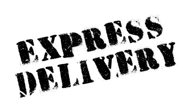 Express Delivery rubber stamp. Grunge design with dust scratches. Effects can be easily removed for a clean, crisp look. Color is easily changed.
