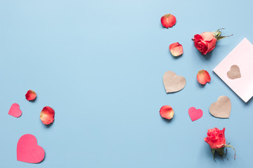 concept of Valentine's Day with heart background mock up