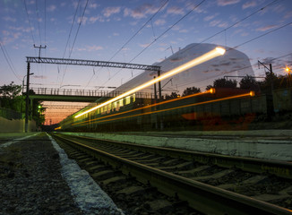 Fototapeta na wymiar The movement of the train.