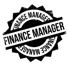 Finance Manager rubber stamp. Grunge design with dust scratches. Effects can be easily removed for a clean, crisp look. Color is easily changed.