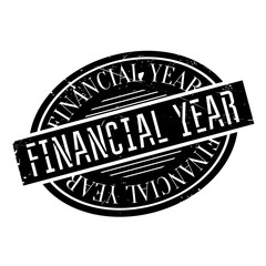 Financial Year rubber stamp. Grunge design with dust scratches. Effects can be easily removed for a clean, crisp look. Color is easily changed.