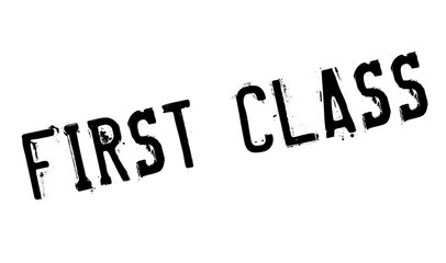 First Class rubber stamp. Grunge design with dust scratches. Effects can be easily removed for a clean, crisp look. Color is easily changed.