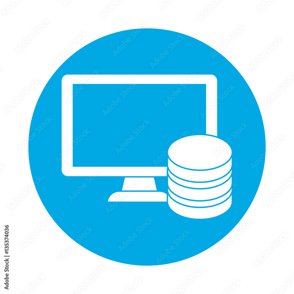 Poster symbol connected computer databese server banner design, vector illustration