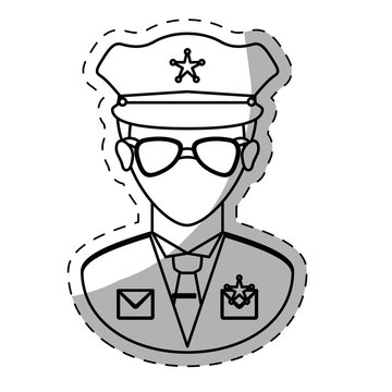 figure police officer icon image, vector illustration