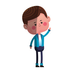 kawaii boy icon over white background. colorful design. vector illustration