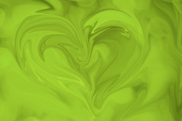 Digital blurred greenery background with hearts pictured with grunge flow