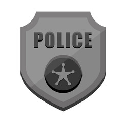 Fototapeta premium grayscale police badge icon image, vector illustration