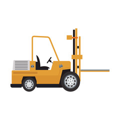 Forklift truck vehicle icon over white background. colorful design. vector illustration