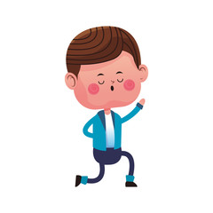kawaii boy icon over white background. colorful design. vector illustration