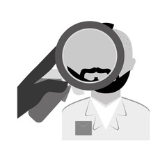 grayscale police investigating the criminal icon, vestor illustration