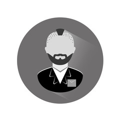 grayscale arrested man icon image, vector illustration