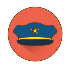 blue hat police icon image, vector illustration